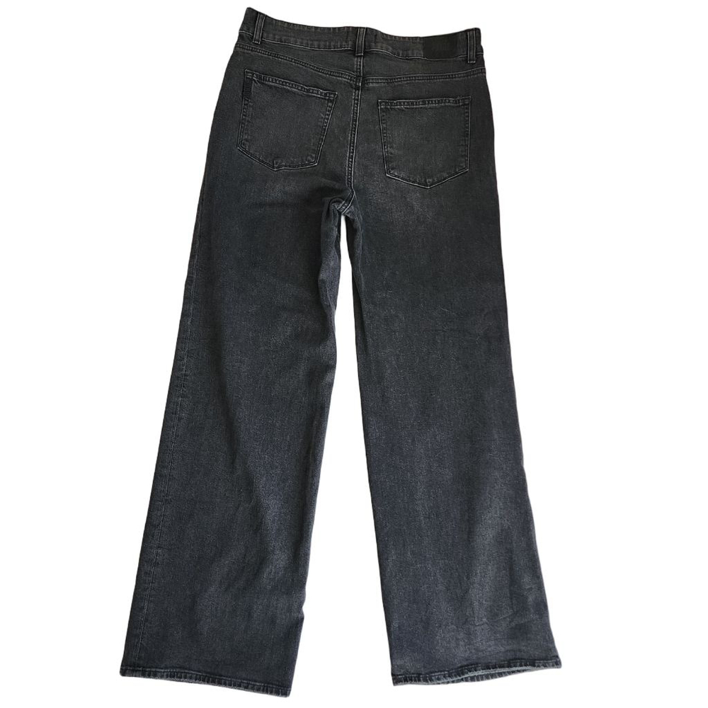 PAIGE Sasha‎ Black Manta Distressed High Rise Wide Leg Jeans #88 Size 31 - Picture 7 of 10